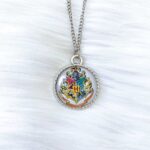 White Hogwarts Glass Necklace