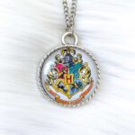 White Hogwarts Glass Necklace