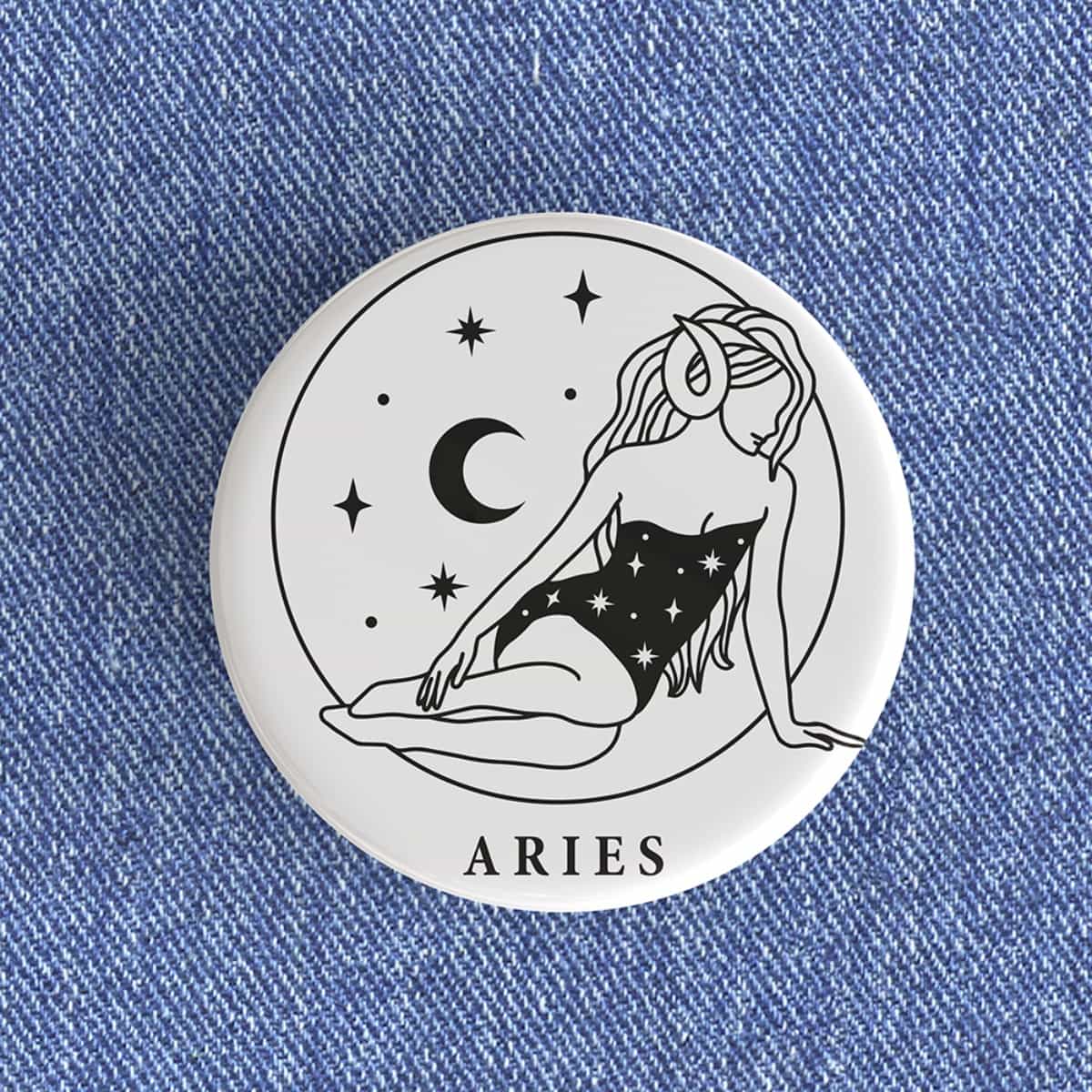 Aries Girl Badge/Magnet Aries Girl Badge/Magnet