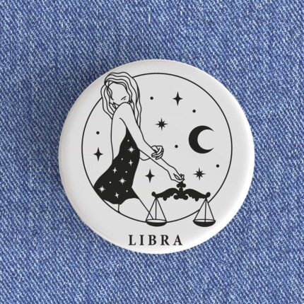 Libra Girl Badge/Magnet