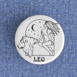 Leo Woman Badge/Magnet leo women white badge