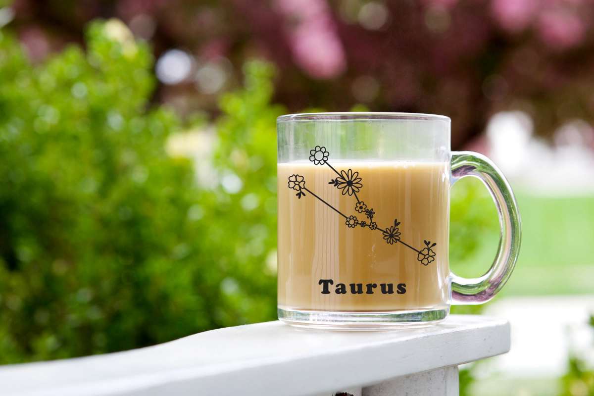 Taurus Floral Glass Mug 2 Taurus Floral Glass Mug