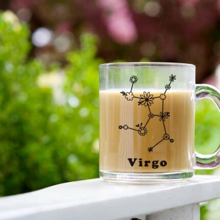Virgo Floral Glass Mug