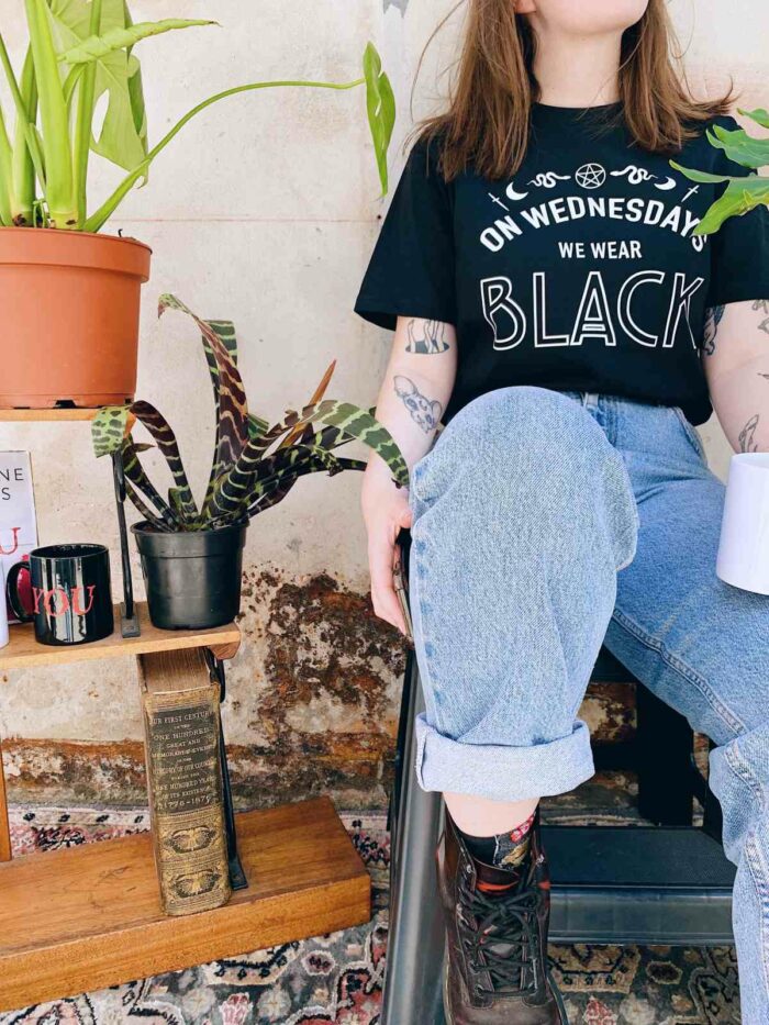 On Wednesdays We Wear Black T-Shirt - Image 3