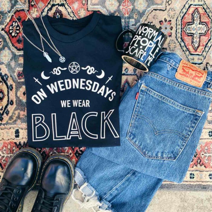 On Wednesdays We Wear Black T-Shirt - Image 2