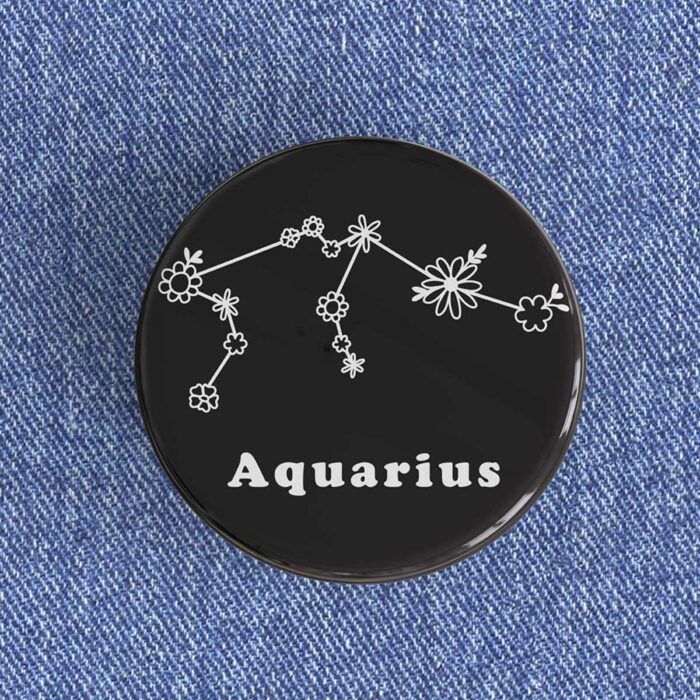 Aquarius Floral Badge/Magnet