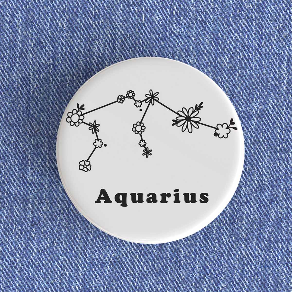 Aquarius Floral Badge/Magnet Aquarius Floral Badge/Magnet