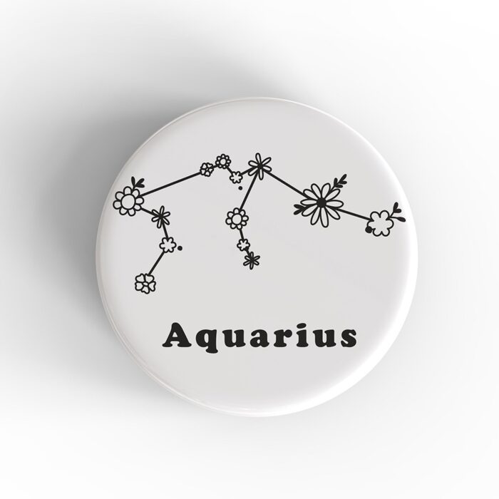 Aquarius Floral Badge/Magnet