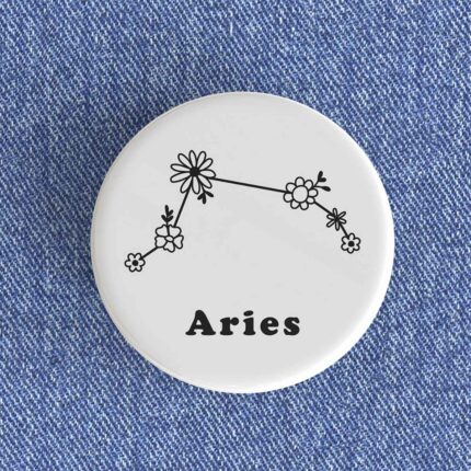 Aries Floral Badge/Magnet