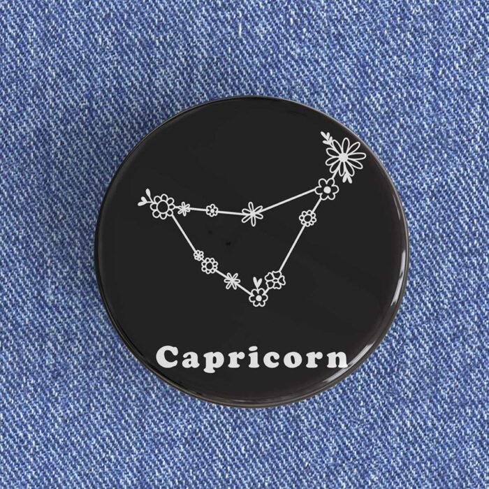 Capricorn Floral Badge/Magnet