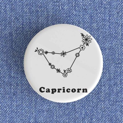 Capricorn Floral Badge/Magnet