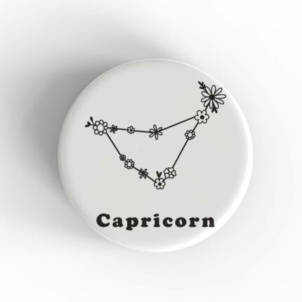 Capricorn Floral Badge/Magnet