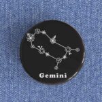 Gemini Floral Badge/Magnet