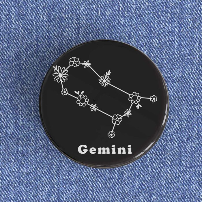 Gemini Floral Badge/Magnet