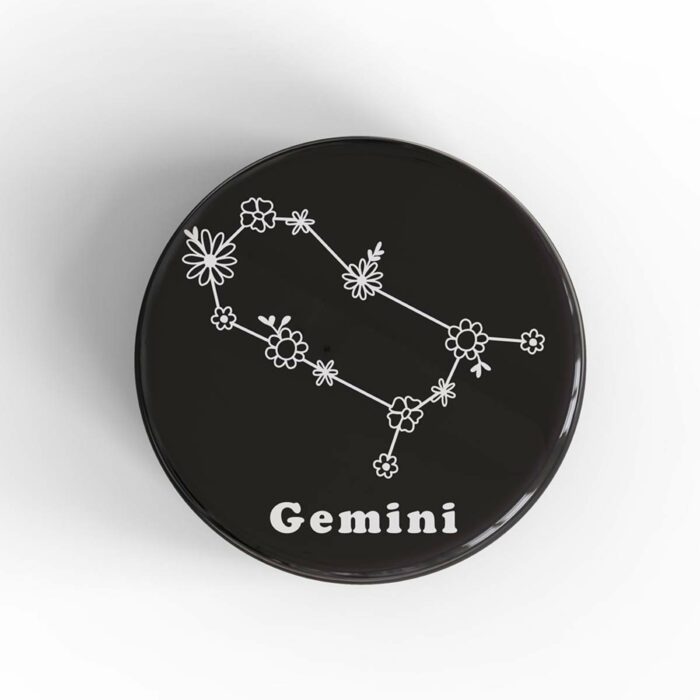 Gemini Floral Badge/Magnet