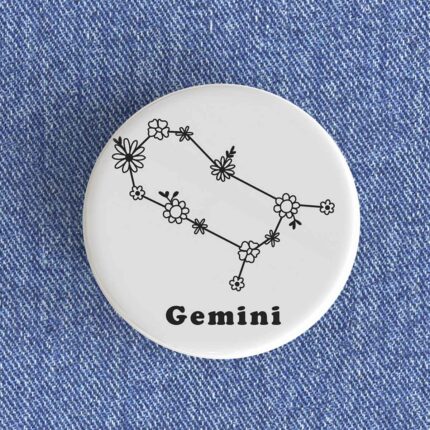Gemini Floral Badge/Magnet
