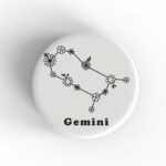 Gemini Floral Badge/Magnet