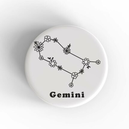 Gemini Floral Badge/Magnet