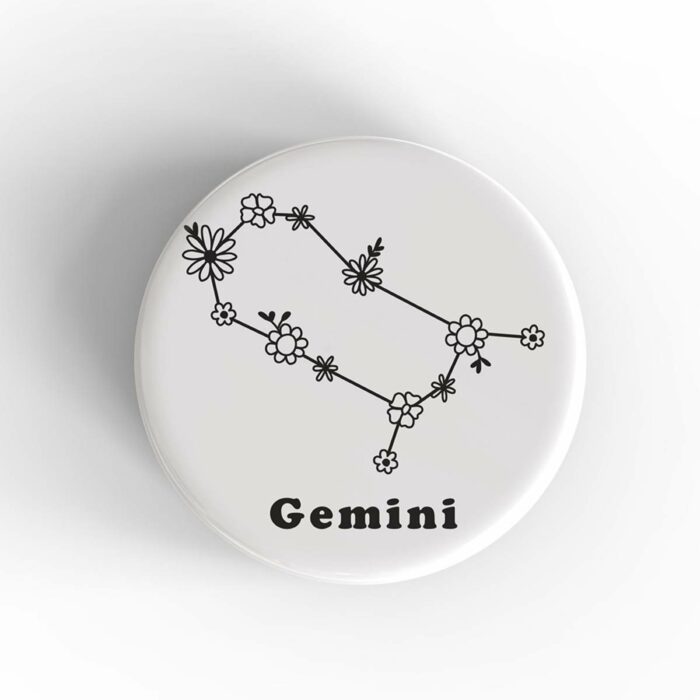 Gemini Floral Badge/Magnet