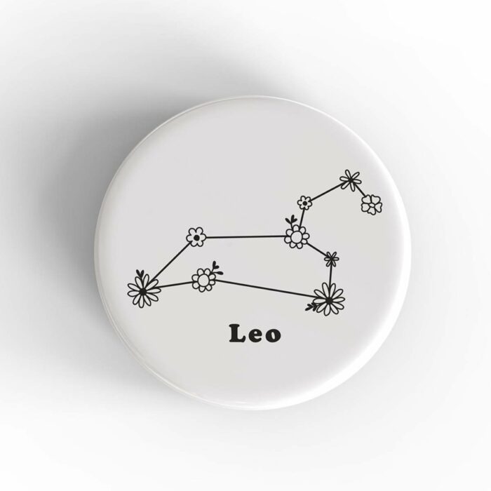 Leo Floral Badge/Magnet