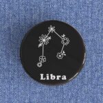 Libra Floral Badge/Magnet