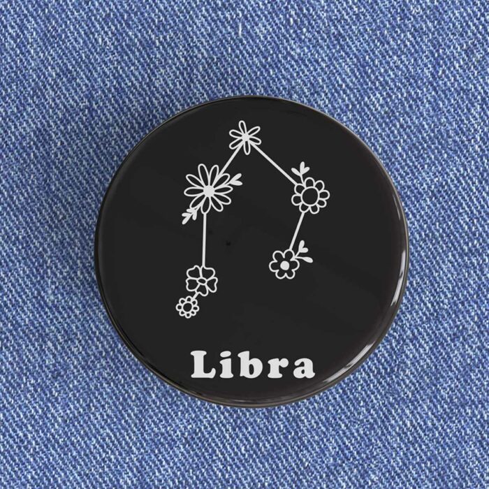 Libra Floral Badge/Magnet