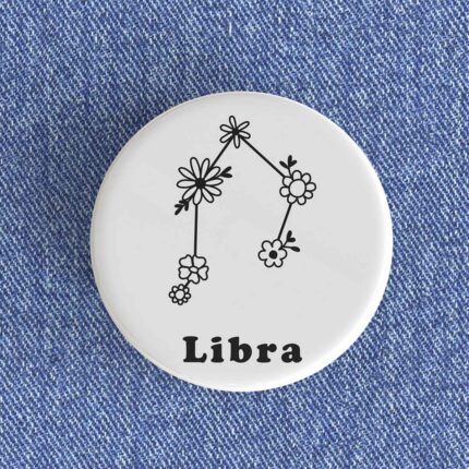 Libra Floral Badge/Magnet