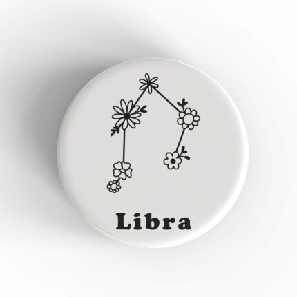 Libra Floral Badge/Magnet