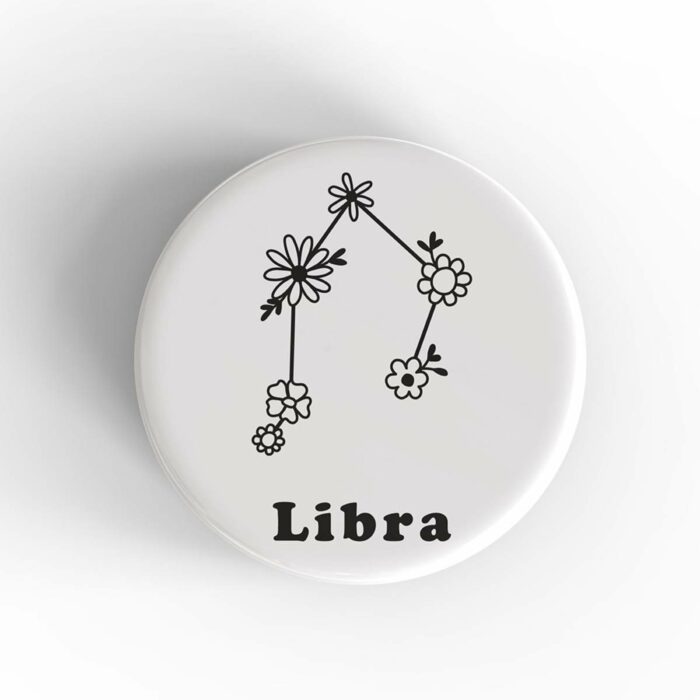 Libra Floral Badge/Magnet