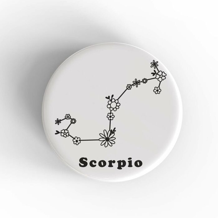 Scorpio Floral Badge/Magnet