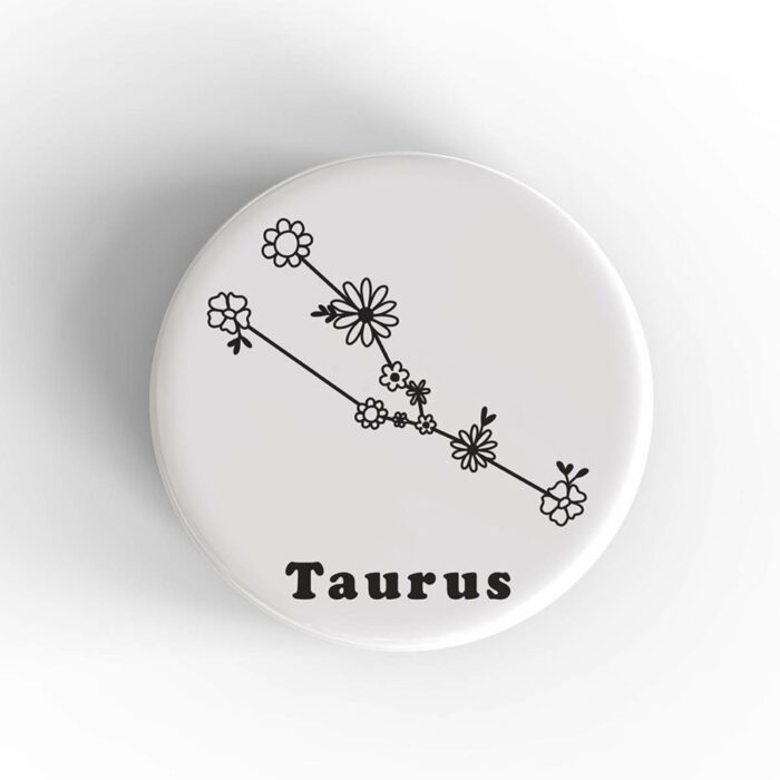 Taurus Floral Badge/Magnet