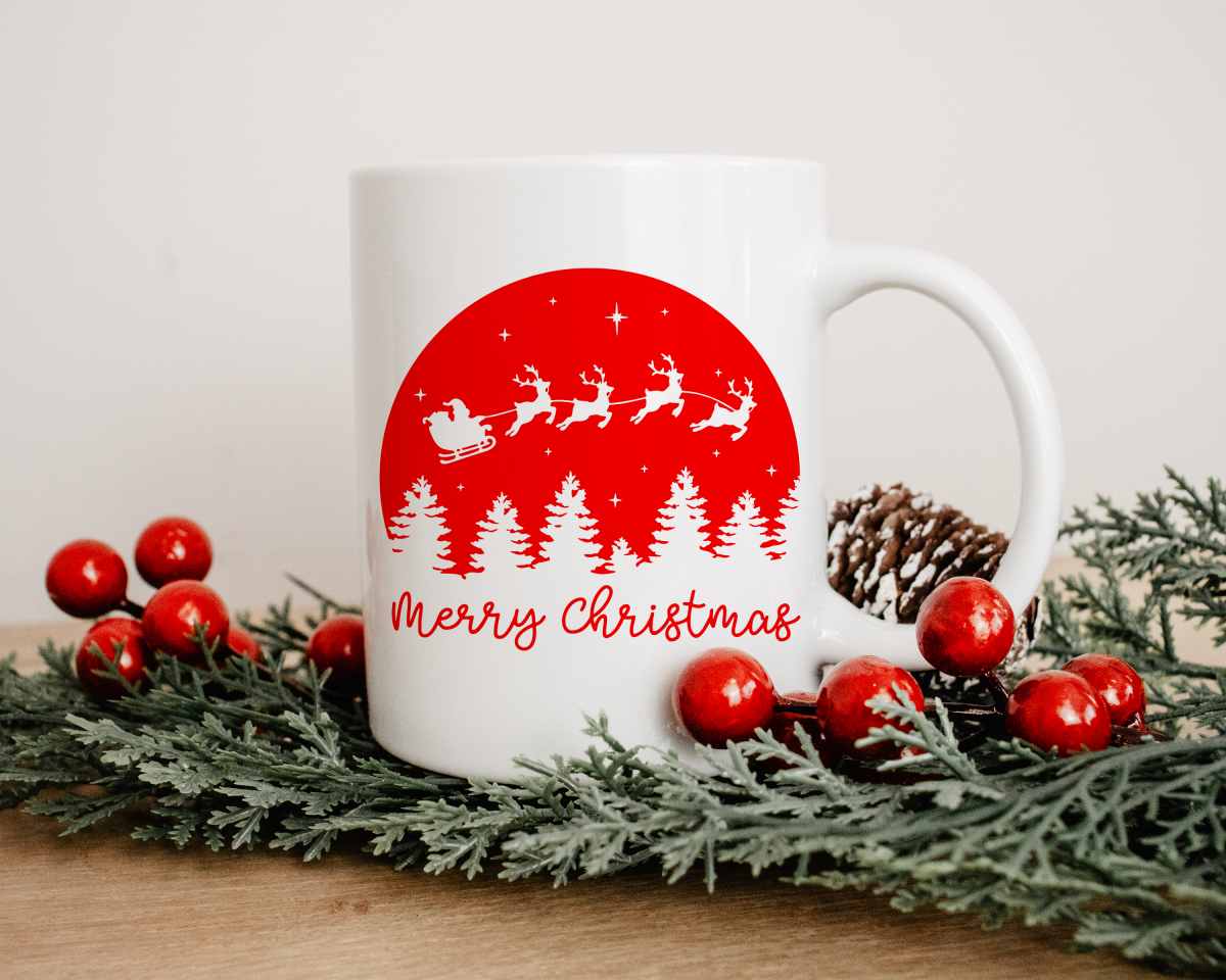 Santa's Sleigh Silhouette Mug Santa's Sleigh Silhouette Mug