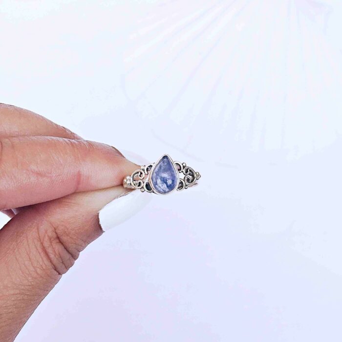 Sterling Silver Teardrop Gem Ring - Image 3