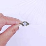 Sterling Silver Aquamarine Ring- Size 8.5