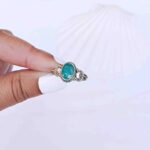 Sterling Silver Green Chalcednoy gemstone ring