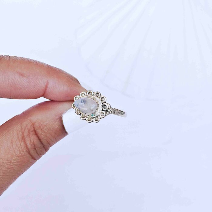 Sterling silver Oval gemstone ring