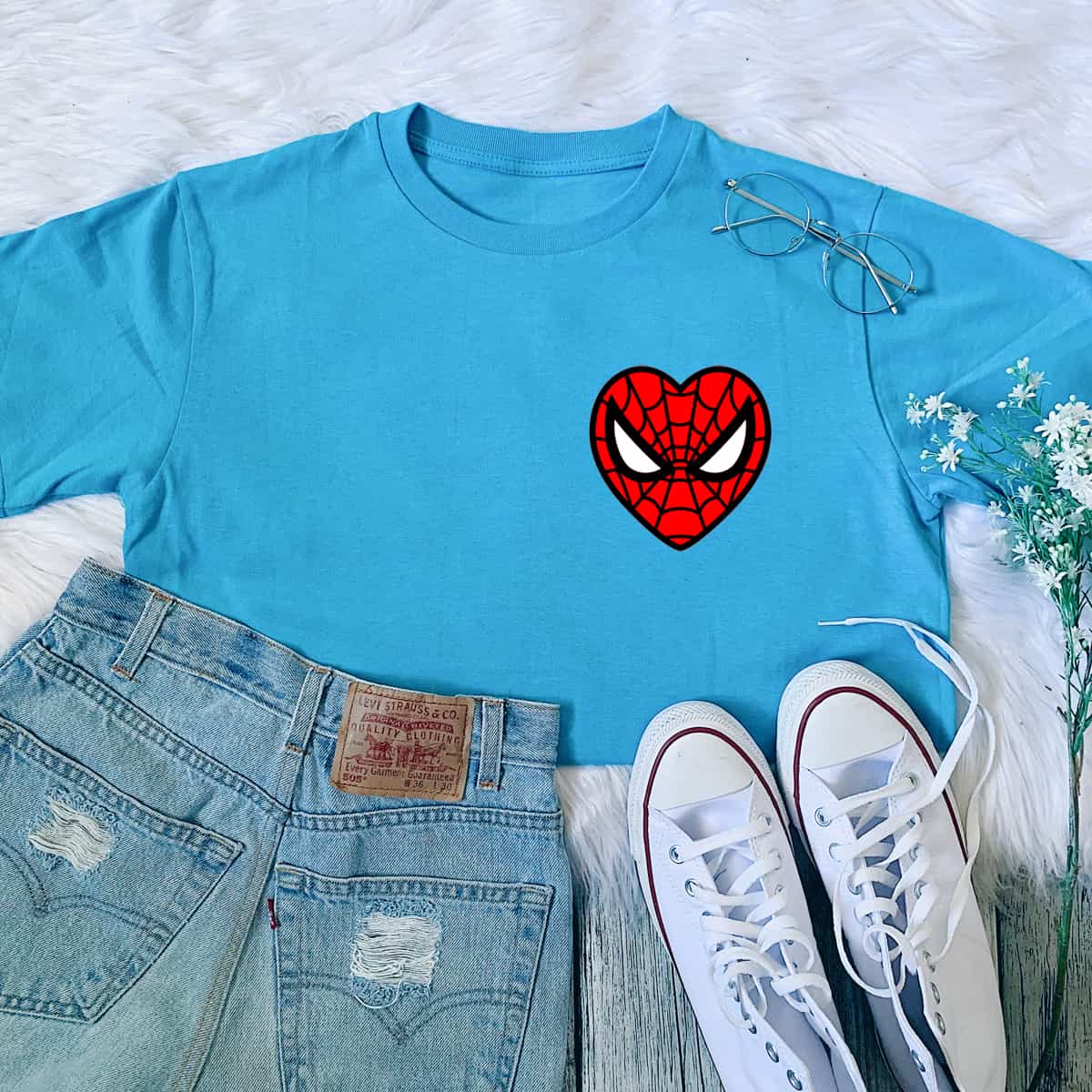 Spider-man Heart Pocket Print T-Shirt Spider-man Heart Pocket Print T-Shirt