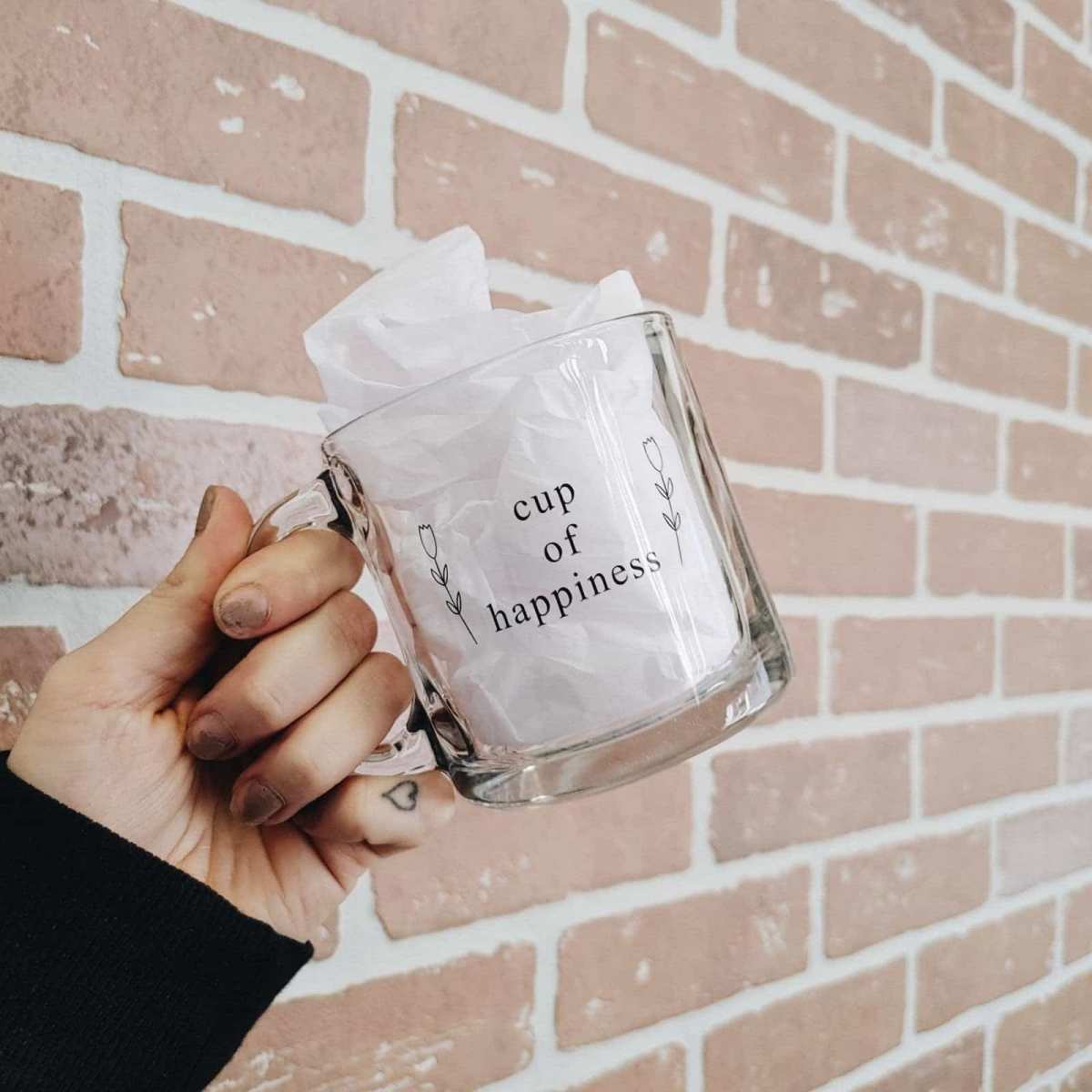 Cup of Happiness Glass Mug Cup of Happiness Glass Mug - Image 1