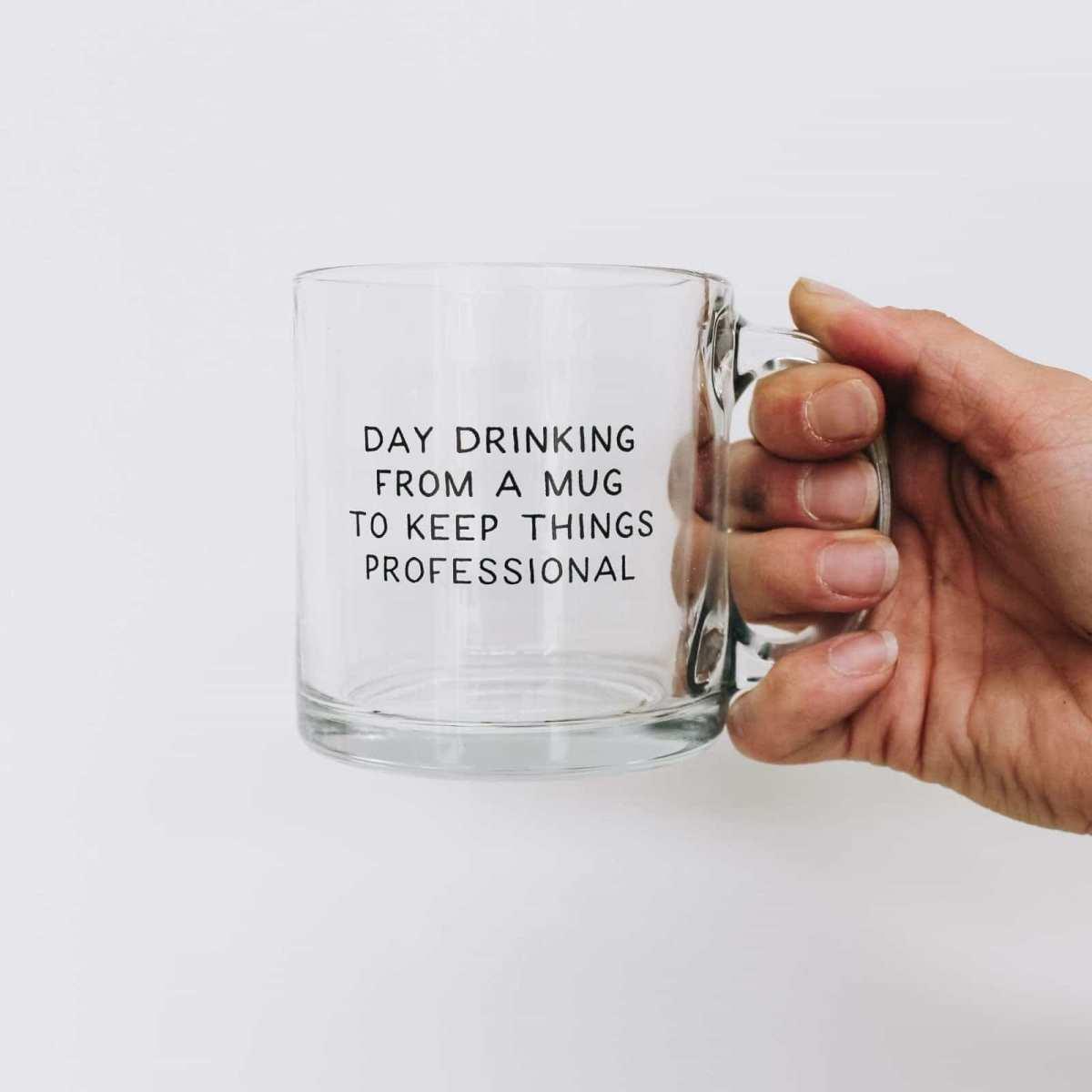 Day Drinking Glass Mug Day Drinking Glass Mug - Image 1