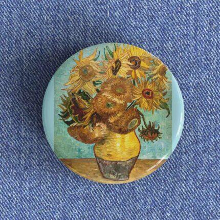 Van Gogh Sunflowers Badge