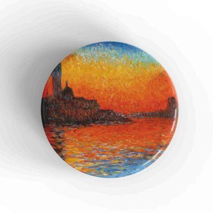Sunset In Venice By Monet Magnet