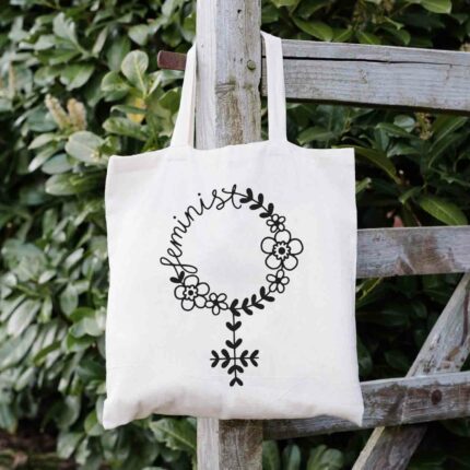 Floral Feminist Tote Bag