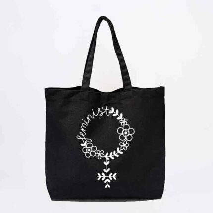 Floral Feminist Tote Bag