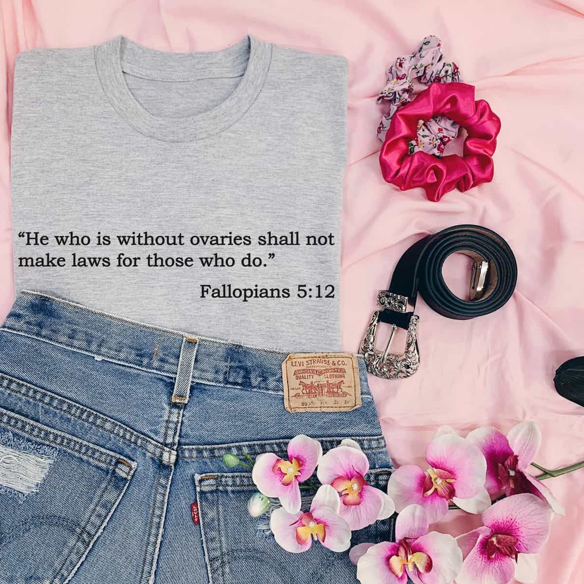 fallopians tee 2 Fallopians 5:12 T-Shirt - Image 1