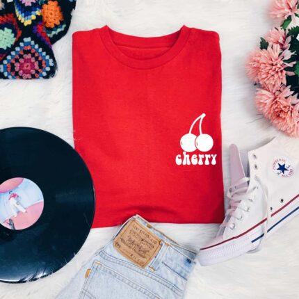Cherry Pocket Print T-Shirt