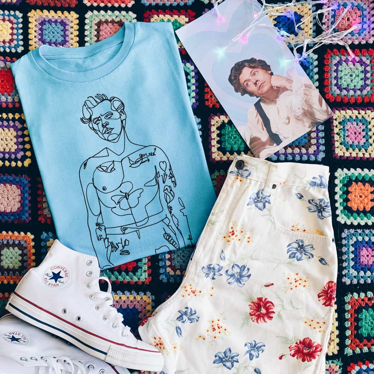 Harry Styles Line Art T-Shirt Harry Styles Line Art T-Shirt