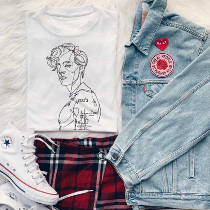 Harry Styles Line Art Profile T-Shirt
