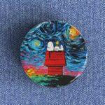 Starry Night Snoopy Badge