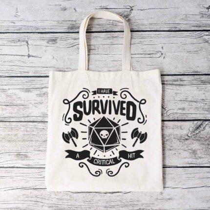 I Have Survived A Critical Hit Tote Bag