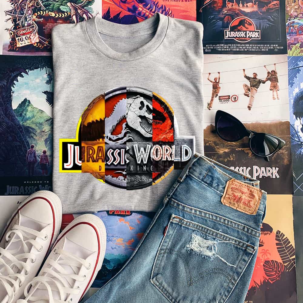 jurassic tee 1 Jurassic Collage T-Shirt - Image 1